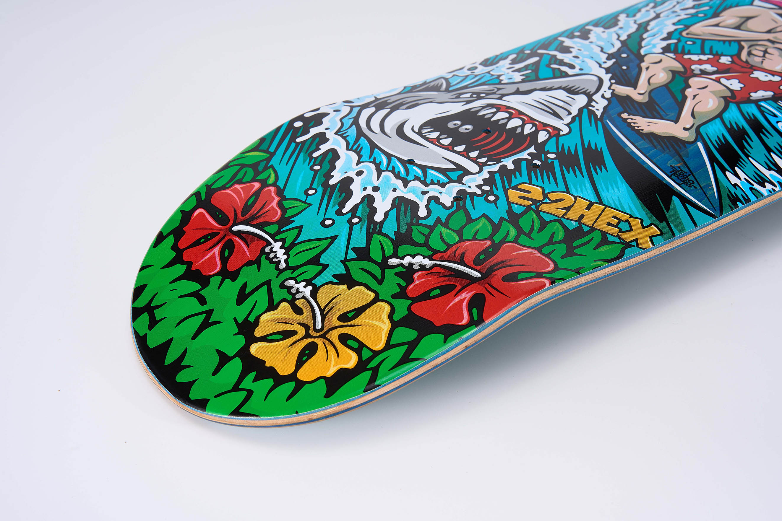 2HEX custom OEM skateboard deck with graphic, PSStix and BBS alternative with deeper material customisation