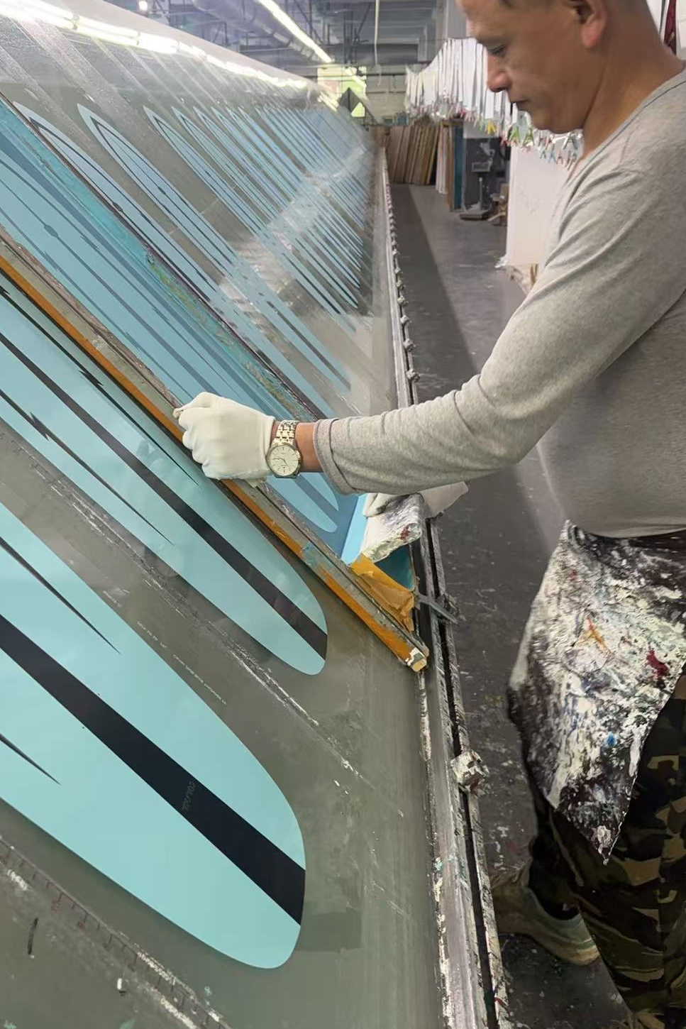 2HEX skateboard heat transfer print shop worker