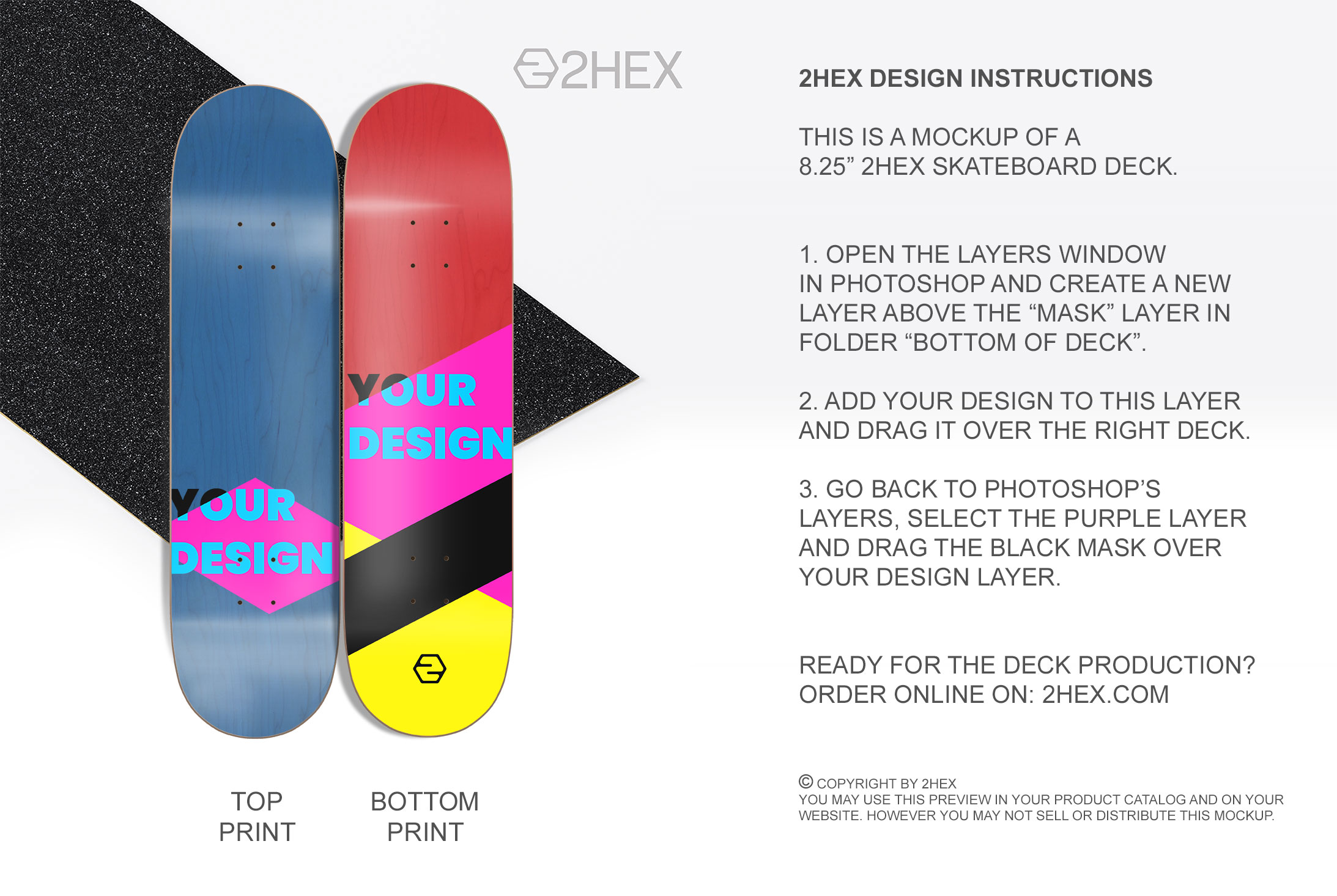 Skate Deck Design Template from www.2hex.com